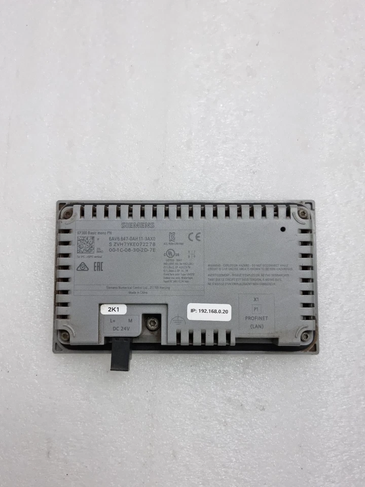 Siemens KP300 Basic Mono PN 6AV6647-0AH11-3AX0 Hmi Basic Panel For Parts